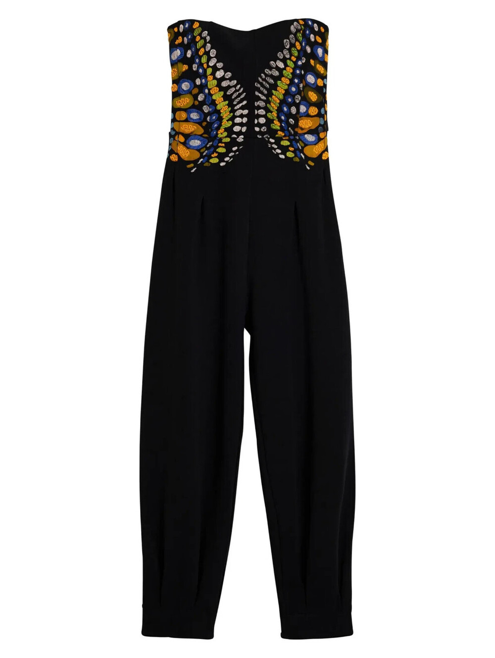 NEW, Desigual Mixed Media Strapless Jumpsuit in Black Sz S #MD2622